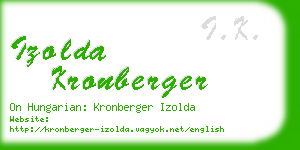 izolda kronberger business card